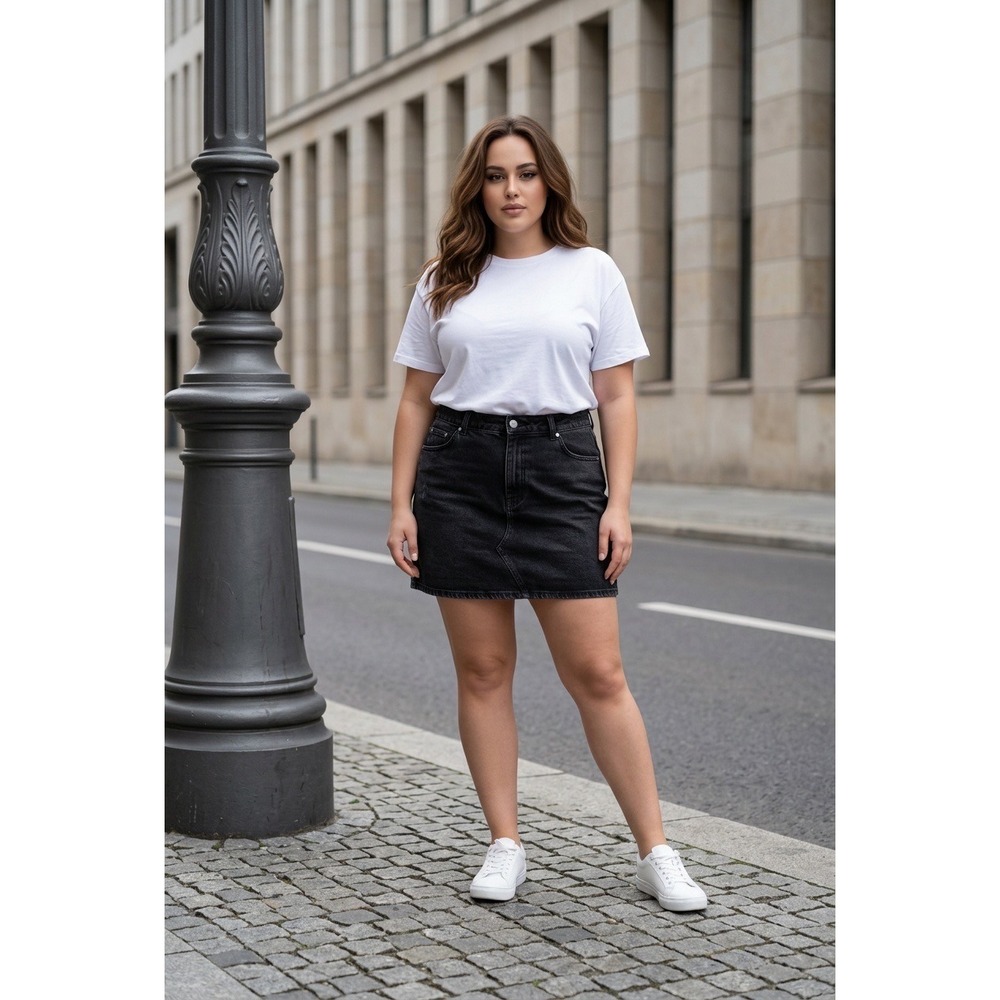 Pilcro Anthropologie Washed Black Denim Mini Skirt Size 16 Y2k Style 90s